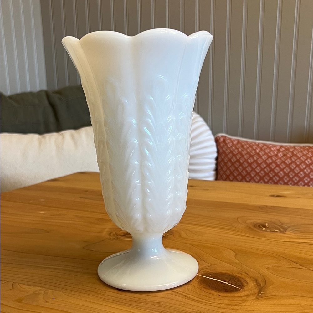 Elegant White Milk Glass Vase
